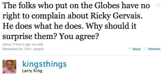 Illustration for article titled Celebs React To Being Roasted By Ricky Gervais